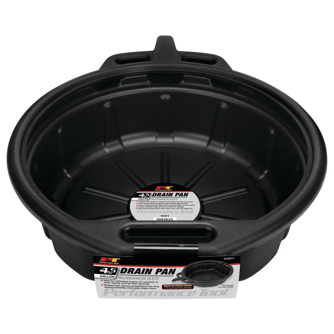 W4071 – PERFORM TOOL Drain Pan, 4-1/2 Gallon Capacity Black Polyethylene With Handle - view 3